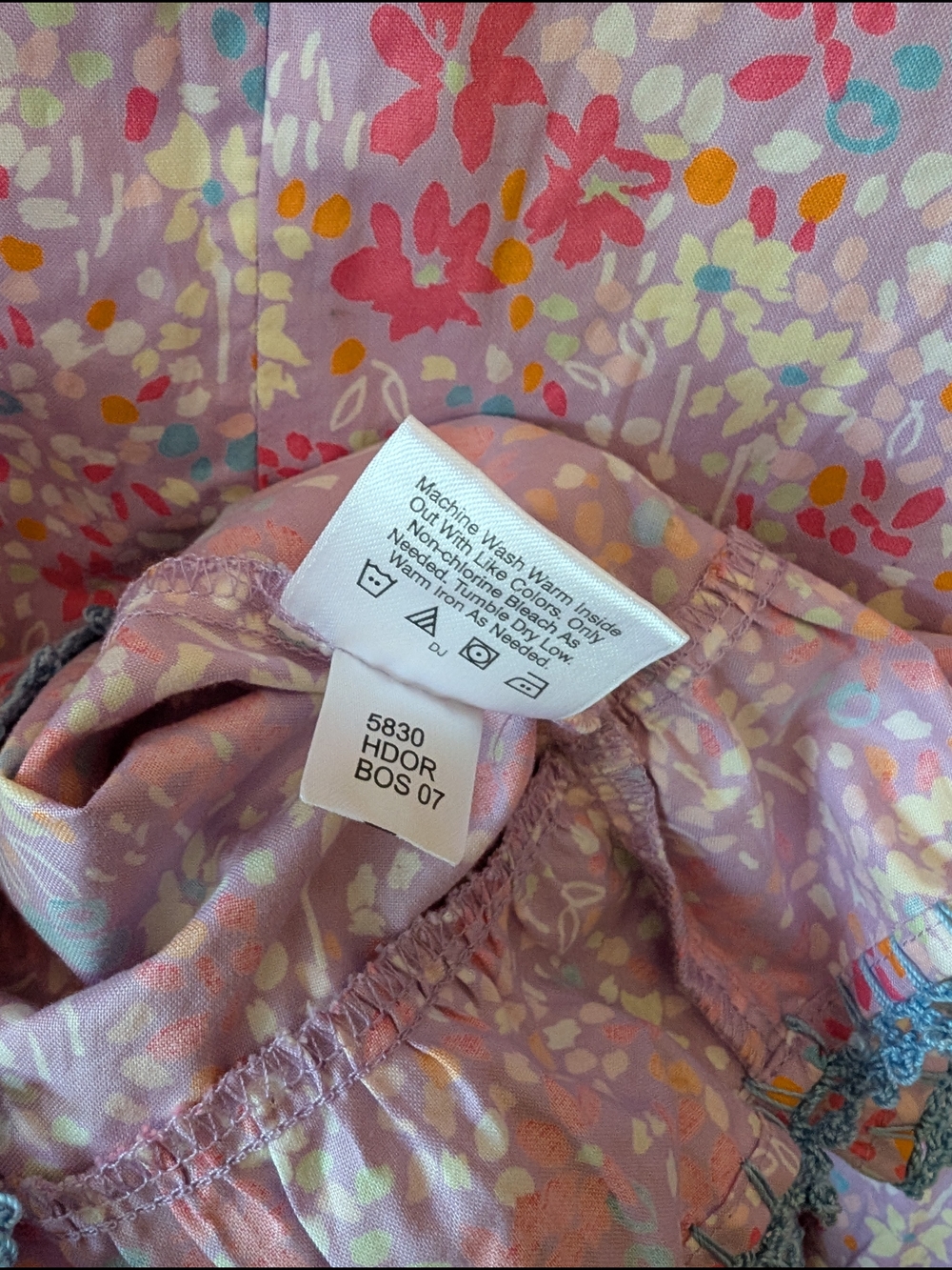 🌺 Hanna Andersson "Flower Market" Sundress with Blue Trim - Picture 6 of 8